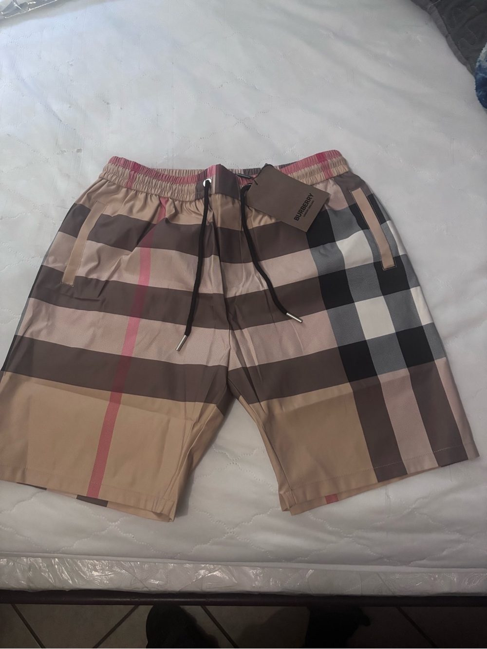 Burberry Plaid Beige Swim Shorts